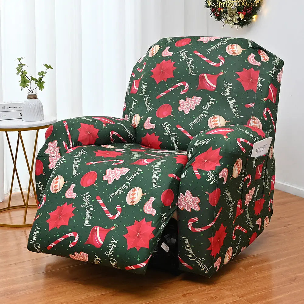 Christmas Recliner Slipcover Stretch All-Inclusive Reclining Chair Cover Crfatop %sku%
