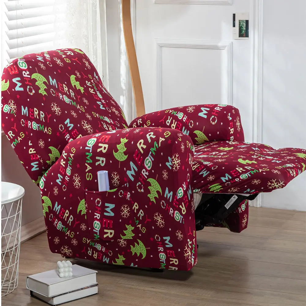 Christmas Recliner Slipcover Stretch All-Inclusive Reclining Chair Cover Crfatop %sku%