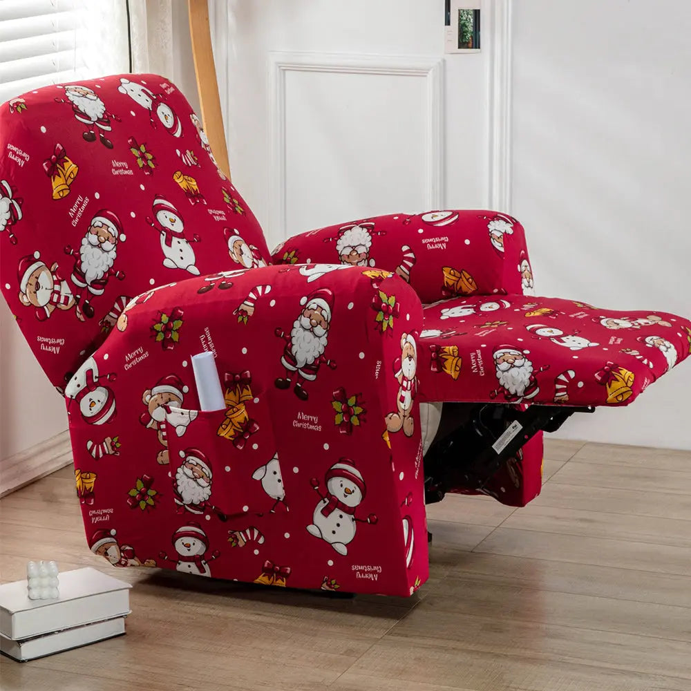 Christmas Recliner Slipcover Stretch All-Inclusive Reclining Chair Cover Crfatop %sku%