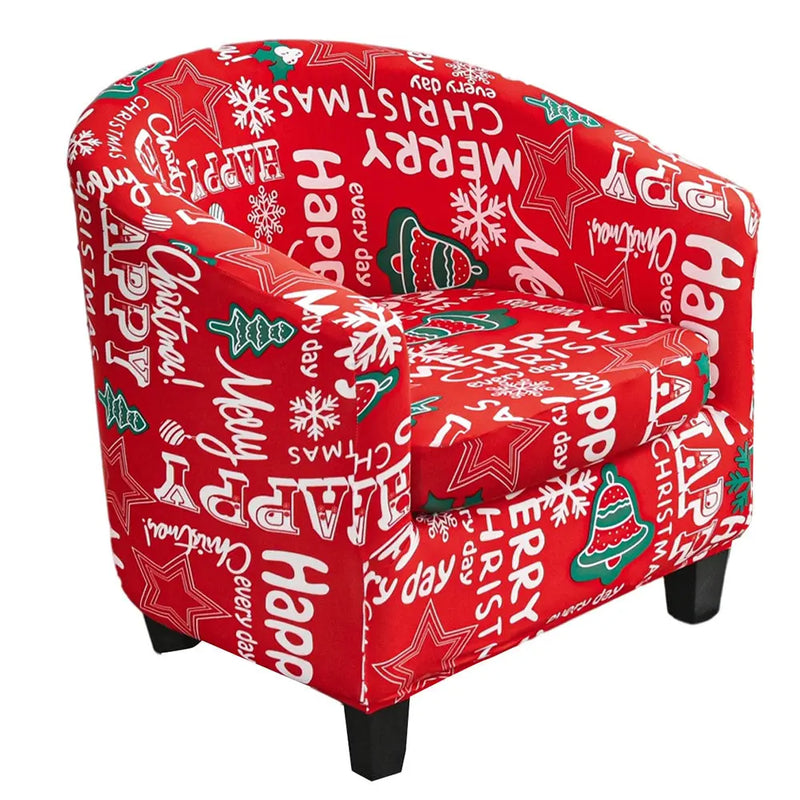 Classical 2 Pcs Christmas Style Red Club Chair Cover Removable Armchair Furniture Protector Top Level Crfatop %sku%