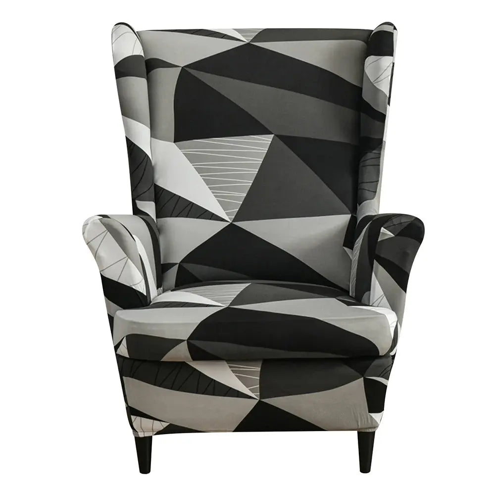 Box cushion sales wingback chair slipcover