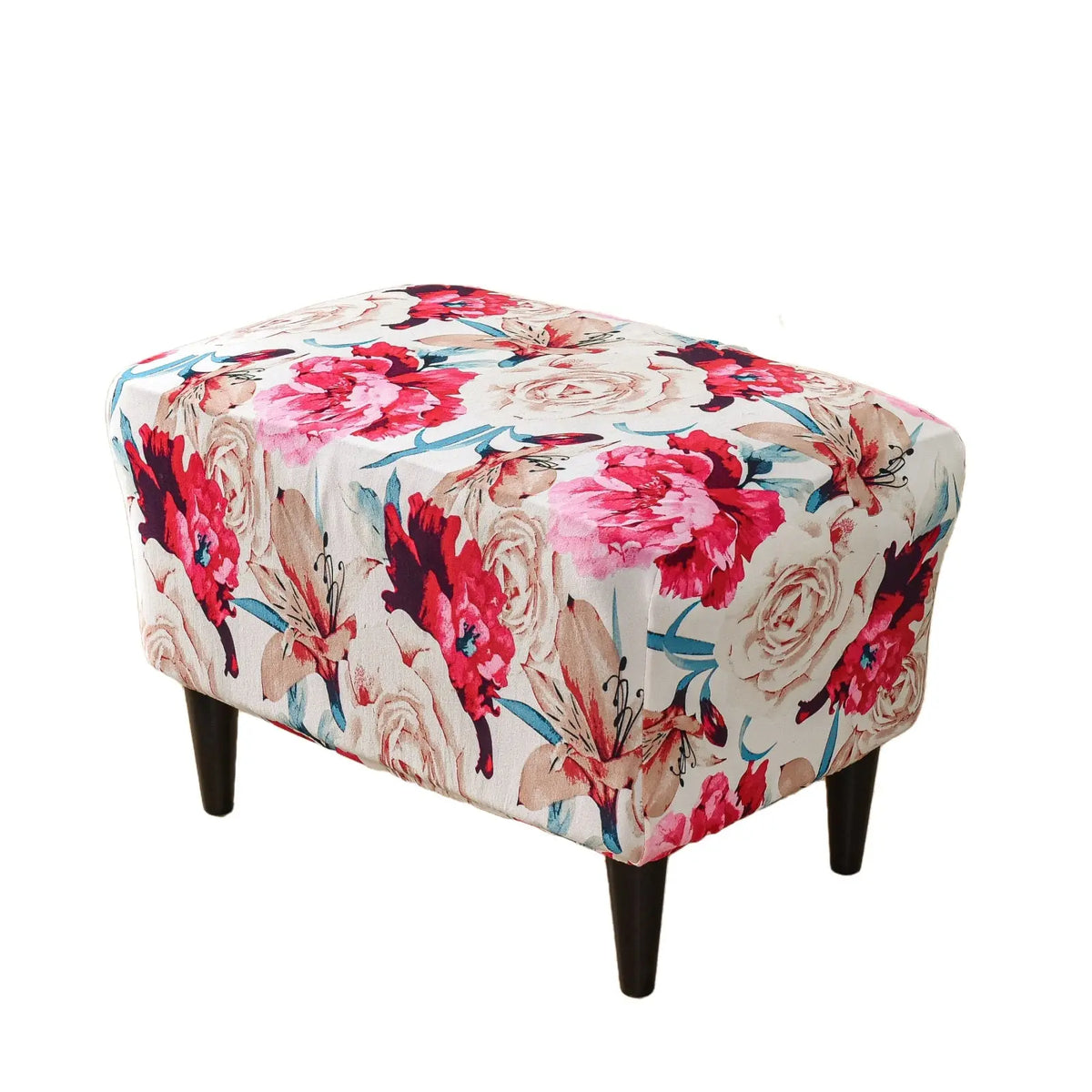 Crfatop Stretch Floral Ottoman Slipcover X-Large Rectangular Footstool Cover Protector Covers with Elastic Bottom Crfatop %sku%