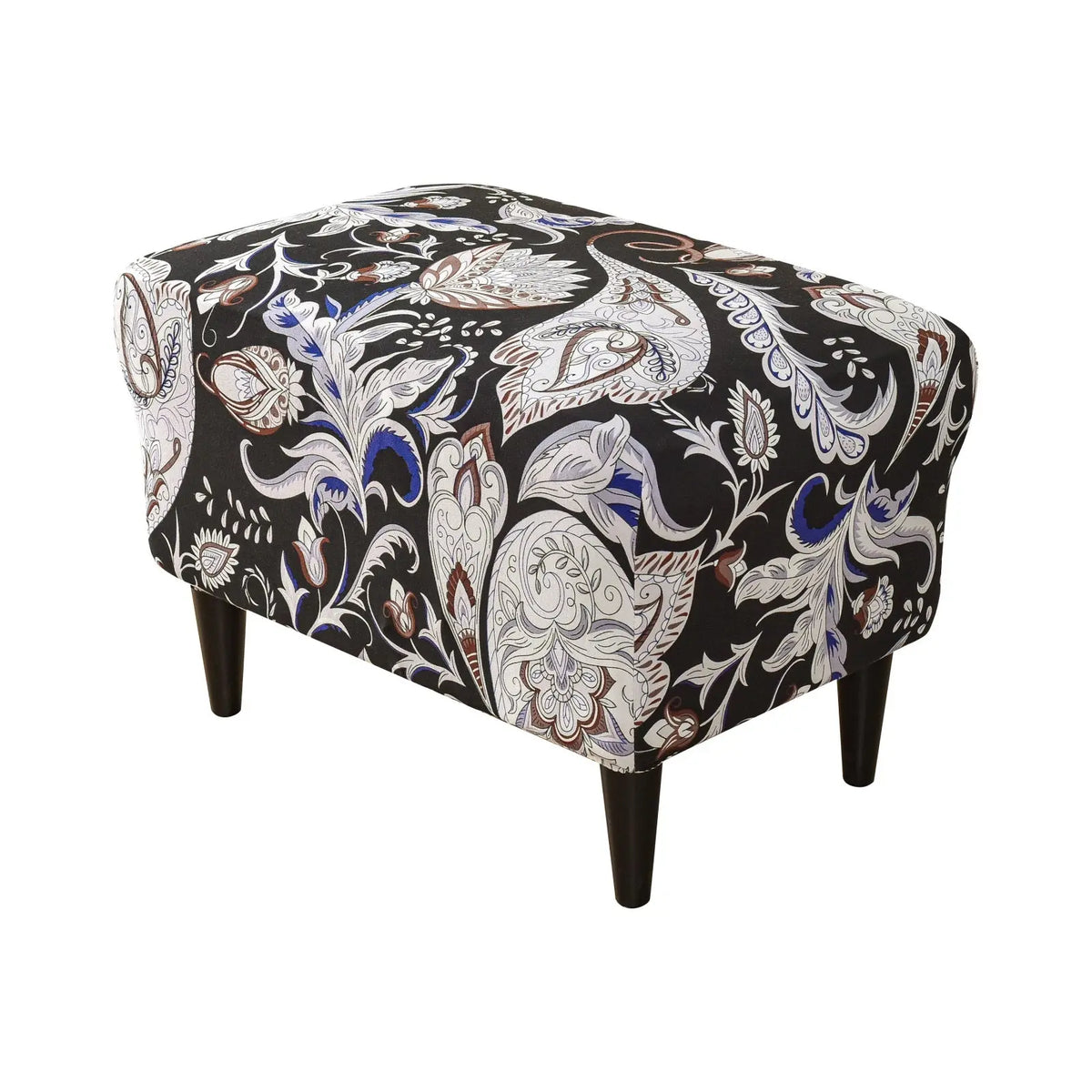 Crfatop Stretch Floral Ottoman Slipcover X-Large Rectangular Footstool Cover Protector Covers with Elastic Bottom Crfatop %sku%