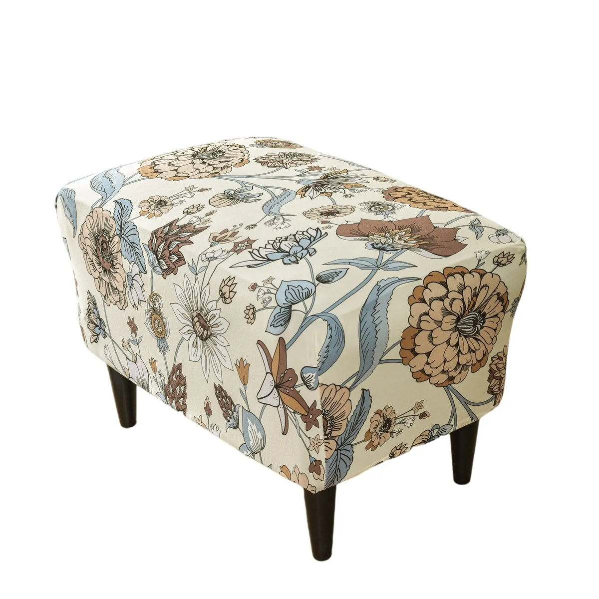 Crfatop Stretch Floral Ottoman Slipcover X-Large Rectangular Footstool Cover Protector Covers with Elastic Bottom Crfatop %sku%