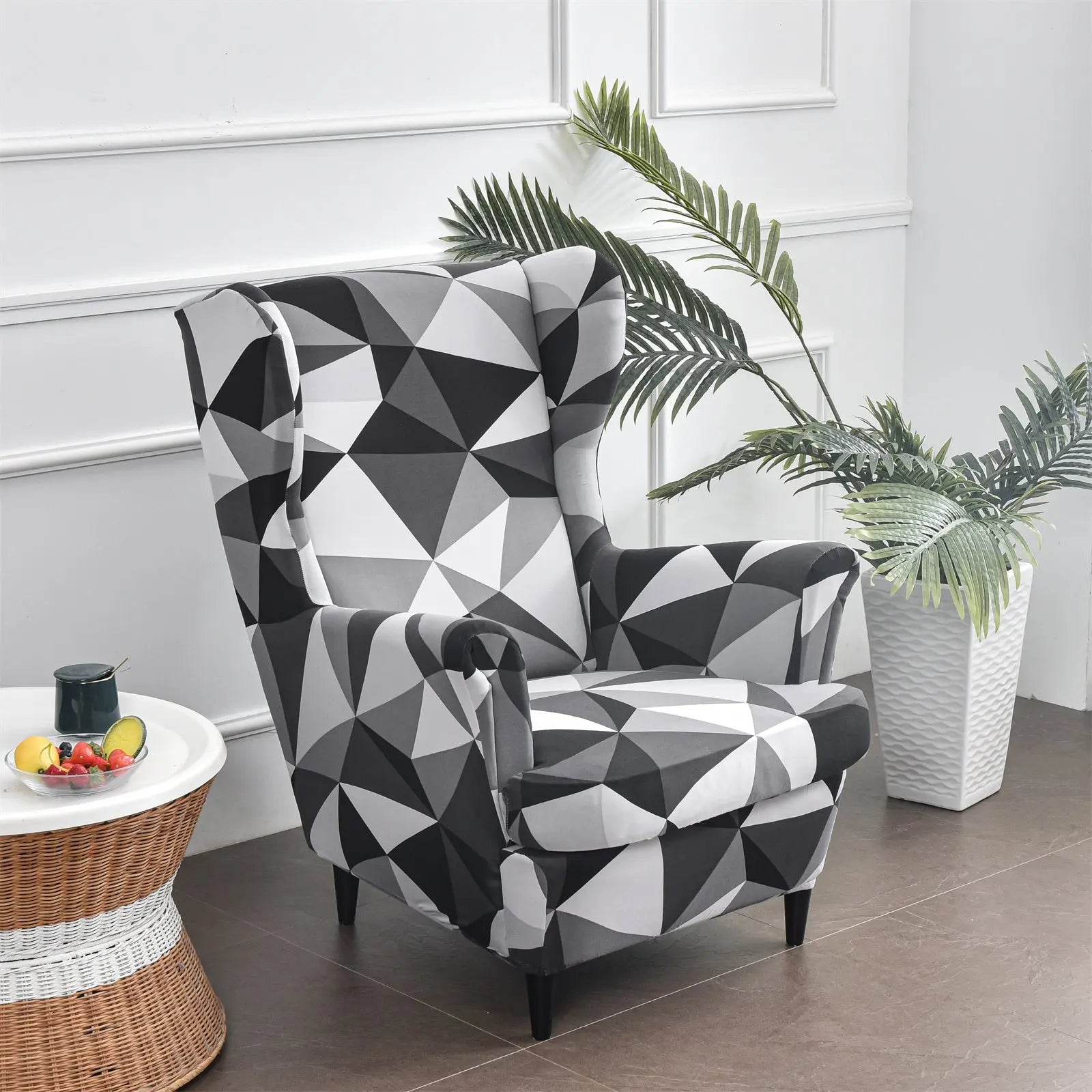 Wingback Chair Slipcover T-Cushion Couch Slipcover - Crfatop.com