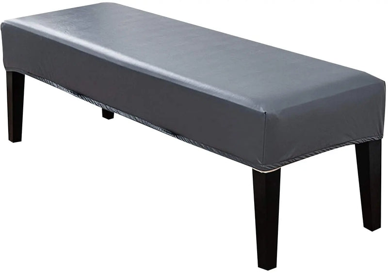 Dining Bench Cover Solid Pu Leather Waterproof Stretch Bench Slipcover Removable Bench Seat Cushion Slipcovers Crfatop %sku%