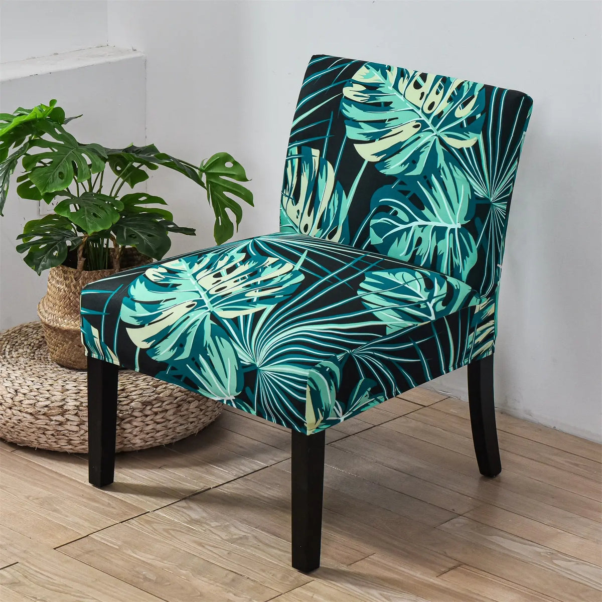 Durable Polyester Fabric Armless Chair Slipper Chair Washable Slipcover Stretch Seat Covers Armless Chair Protector Crfatop %sku%