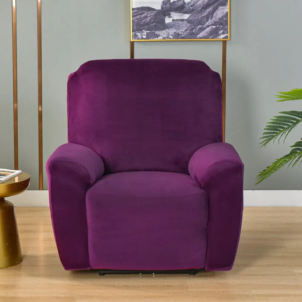 Durable Solid Color Sofa Cover cover for Leather Recliner Soft Water Repellent Recliner Chair Slipcovers Crfatop %sku%