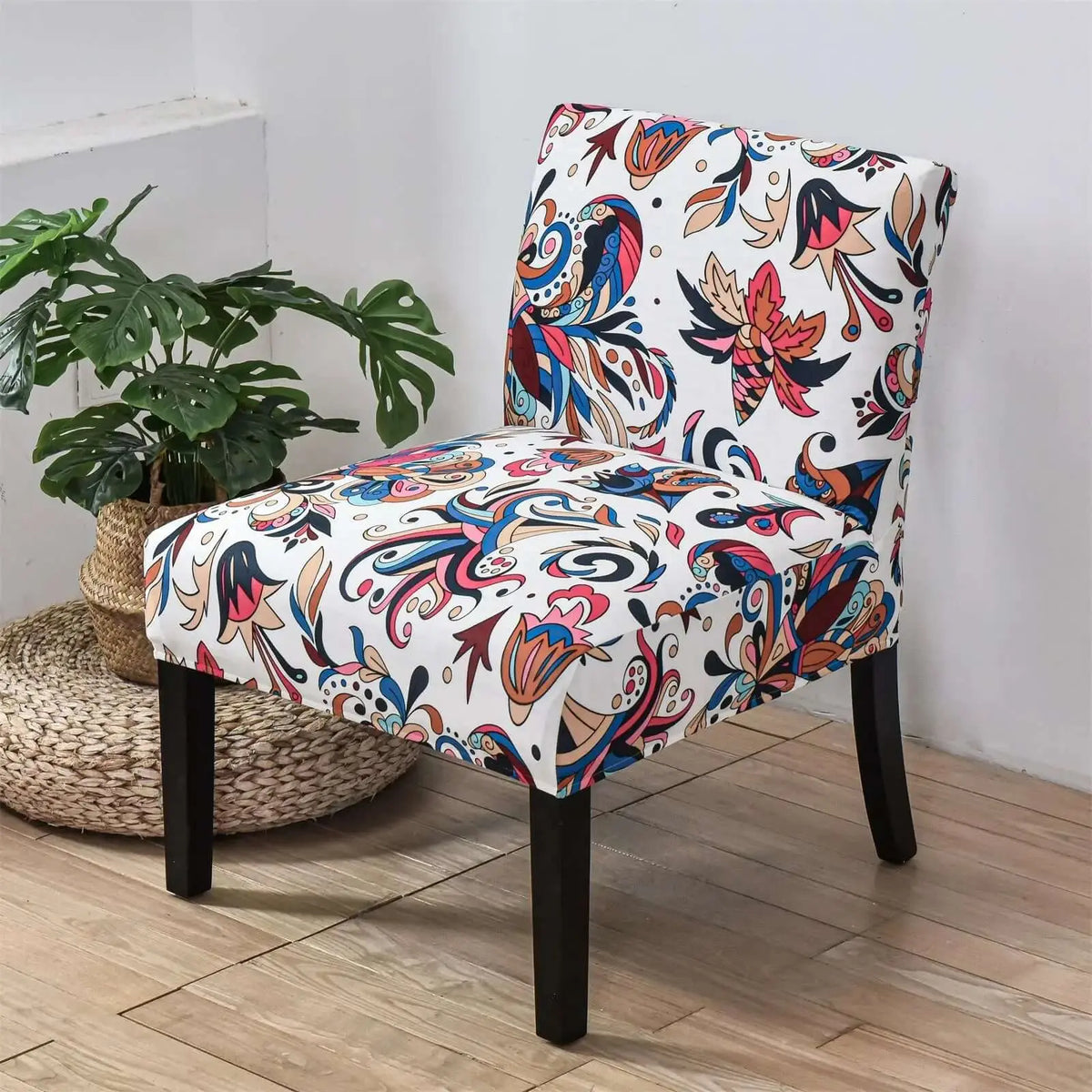 Elastic Armless Accent Chair Slip Covers Vintage Sofaprint Chair Slipcover Crfatop %sku%