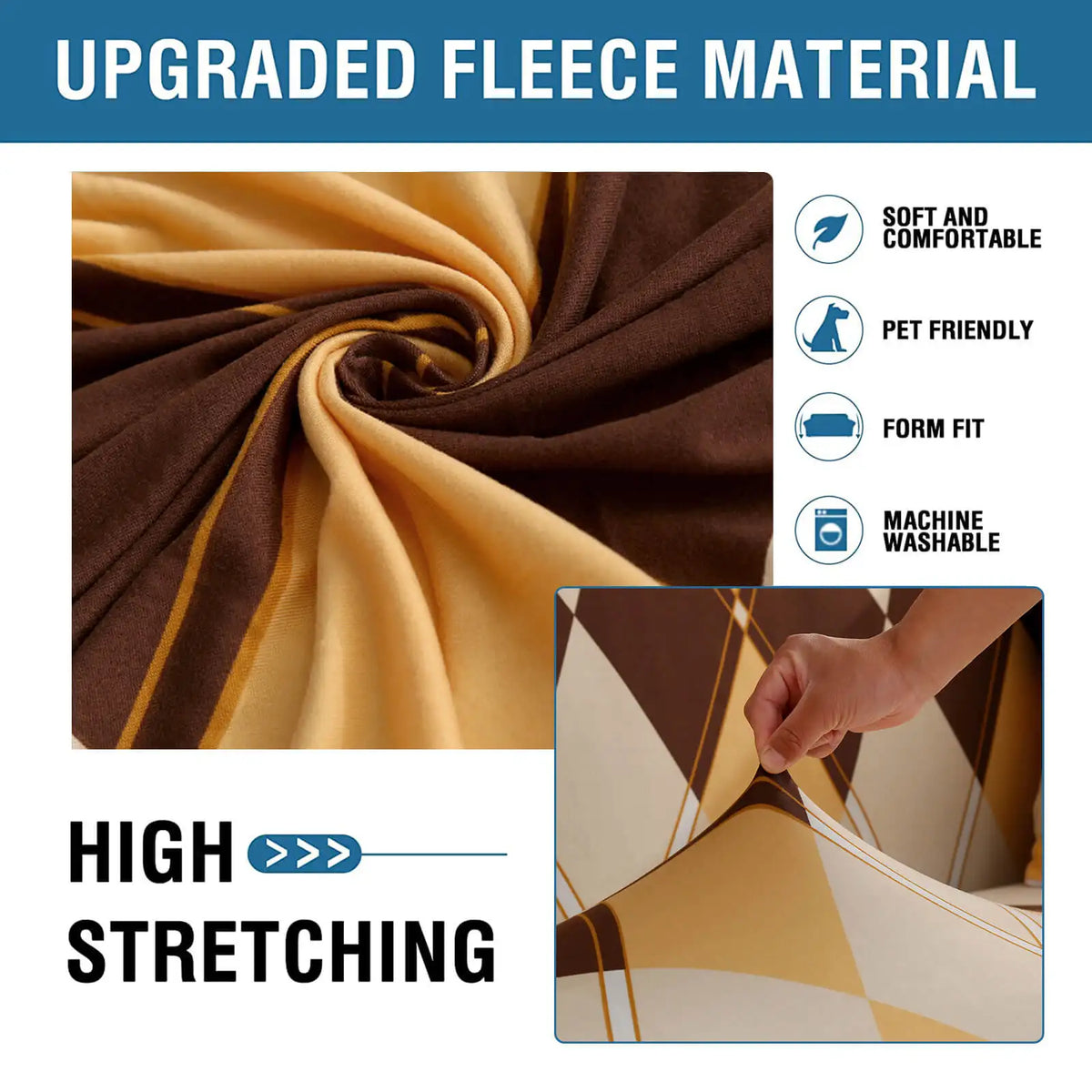Elastic Skirted Sectional Sofa Slipcover Washable Couch Cover for Loveseat Armchair Crfatop %sku%