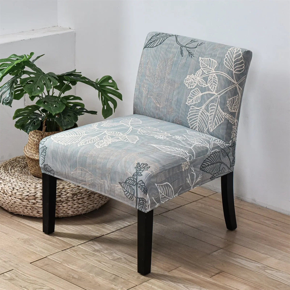 Ethnic Style Armless Accent Chair Cover Stretch Accent Chair Slipcover Hotel Slipper Chair Protector Crfatop %sku%