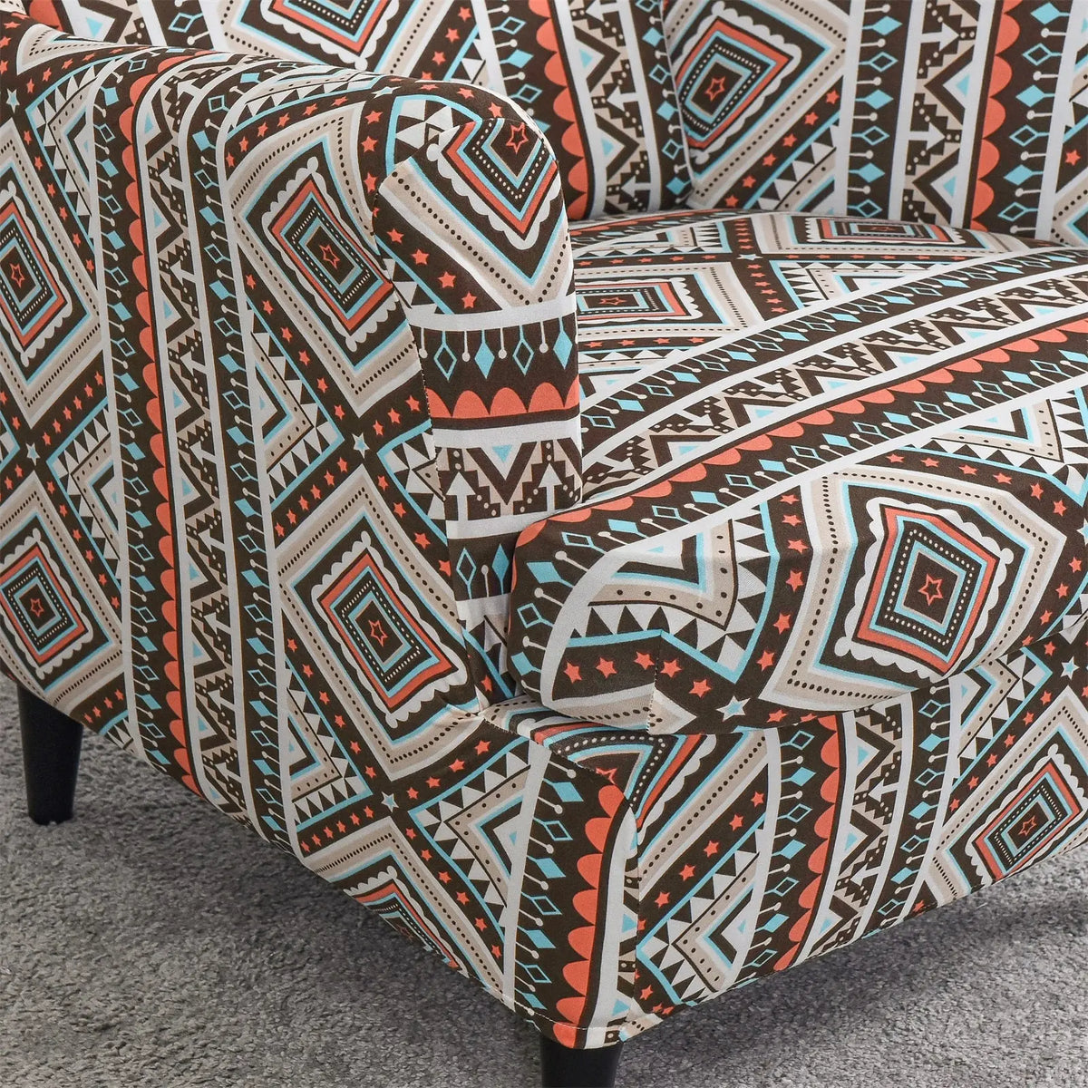Ethnic Style Wingback Armchair Cover Luxury 2 Pcs Slipcovers Furniture Protector for Living Room Crfatop %sku%