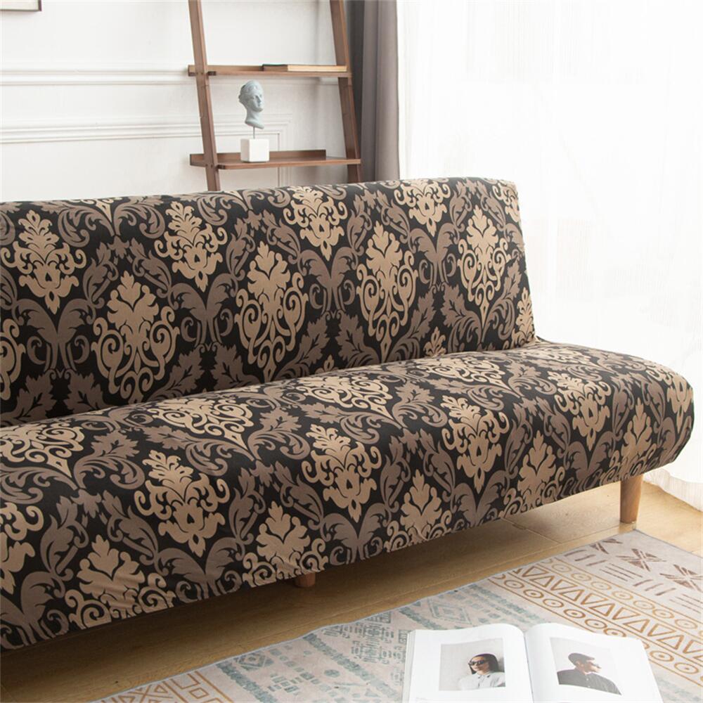 Stretch Printing Futon Cover Floral Armless Sofa Slipcover Folding Sofa Bed Cover Crfatop %sku%