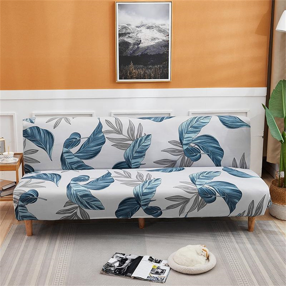 Floral Armless Futon Cover Box Cushion Loveseat Slipcover FU008 Crfatop %sku%