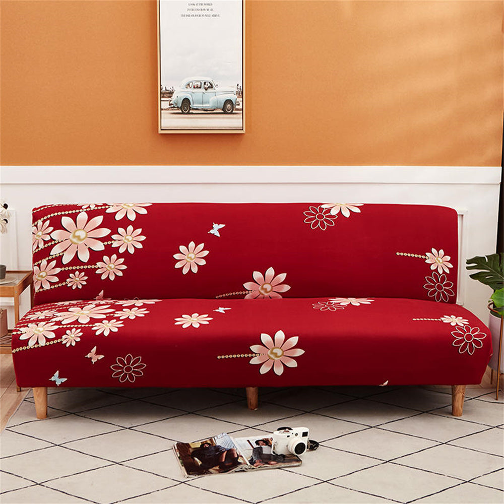 Floral Armless Futon Cover Box Cushion Loveseat Slipcover FU008 Crfatop %sku%