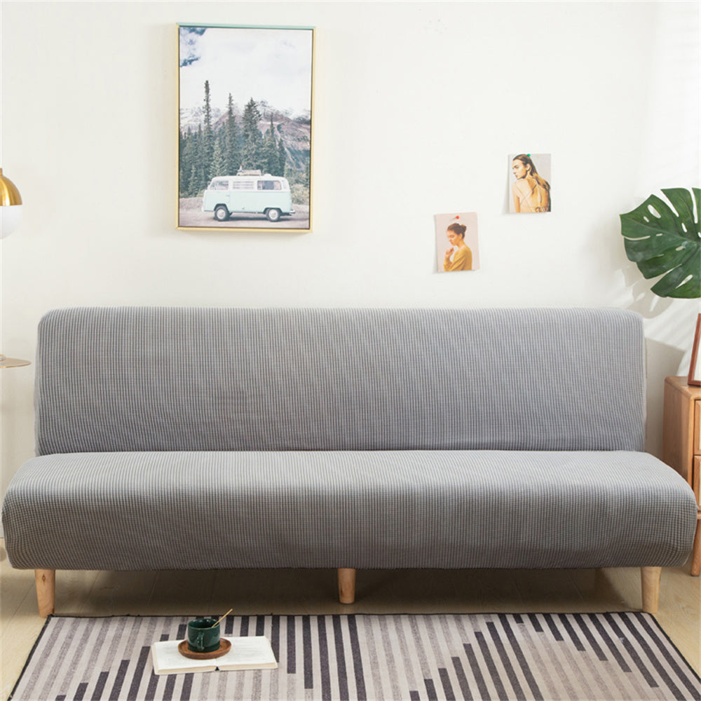 Stretch Armless Sofa Slipcover Durable Solid Color Futon Cover Two Sizes Available Crfatop %sku%