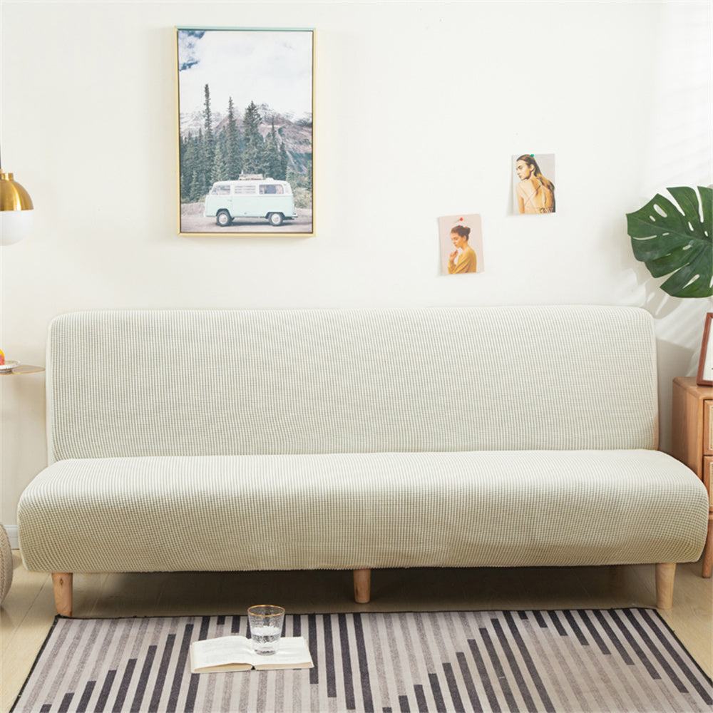 Foldable Armless Futon Slipcover Sofa Cover Folding Couch Shield with Elastic Bottom Top Level Crfatop %sku%