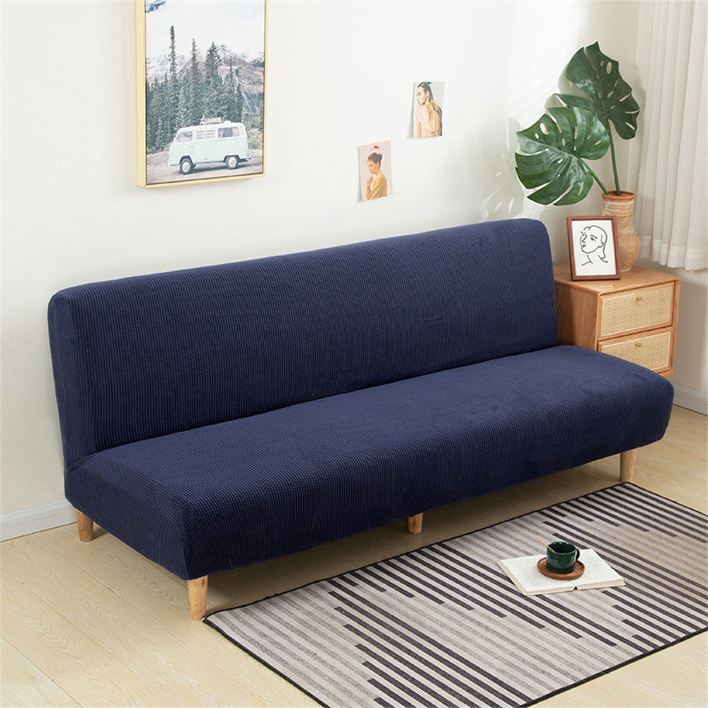 Foldable Armless Futon Slipcover Sofa Cover Folding Couch Shield with Elastic Bottom Top Level Crfatop %sku%