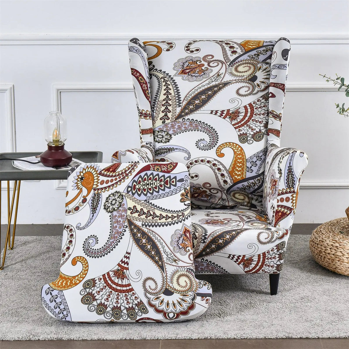 Fashion Floral Wing back Modern Stretch Slipcover Sofa Chair Armchair Cover Furniture Protector US Crfatop %sku%