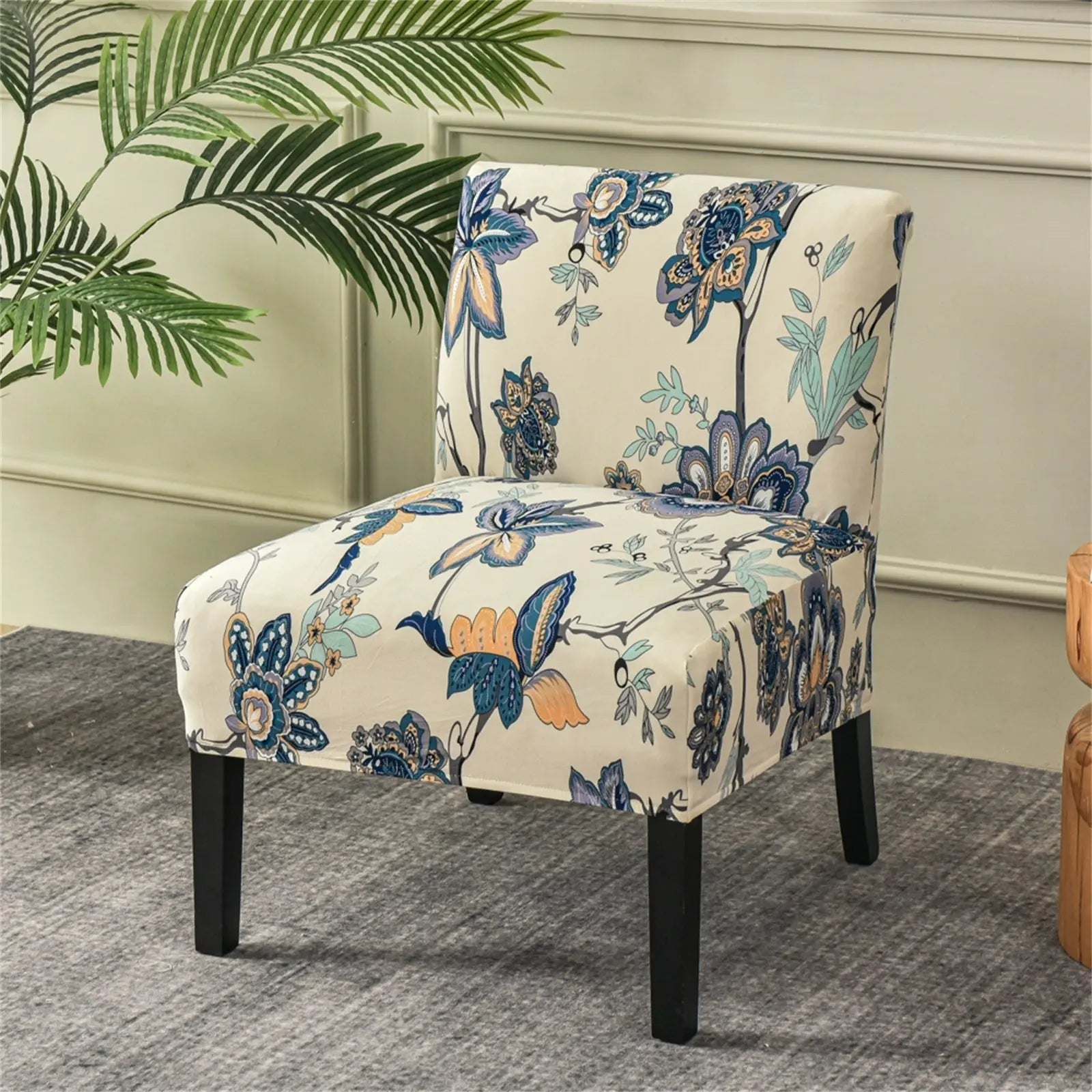 Crfatop Accent Armless Chair Cover Bohemian Chair Slipcover