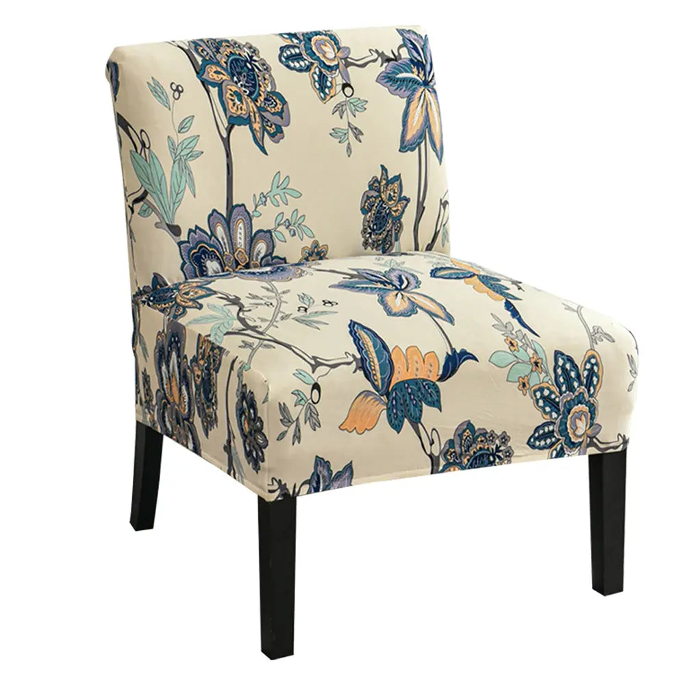 Floral Accent Armless Chair Cover Removable Printing Slipper Chair Cover Top Level Crfatop %sku%