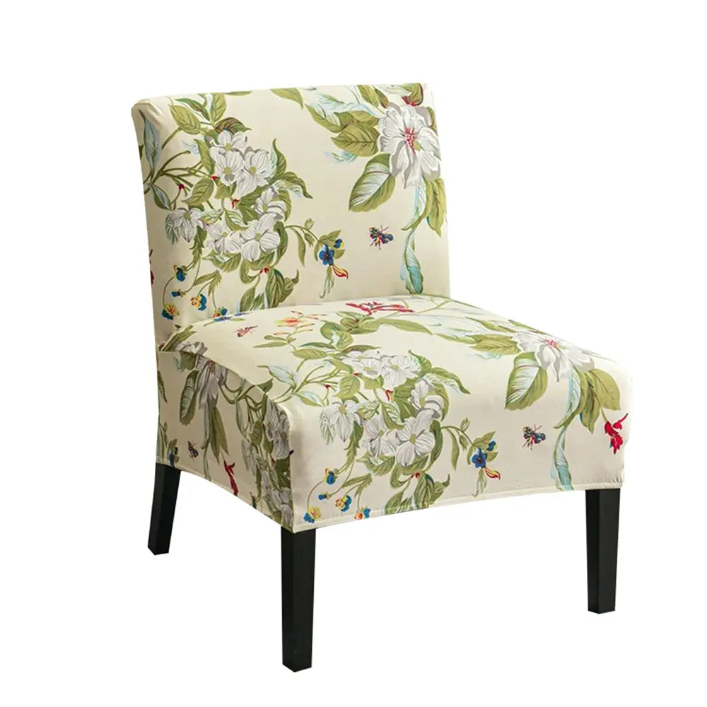 Floral Accent Armless Chair Cover Removable Printing Slipper Chair Cover Top Level Crfatop %sku%