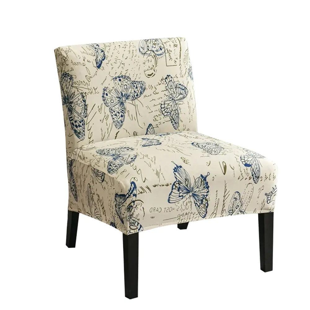 Floral Accent Armless Chair Cover Removable Printing Slipper Chair Cover Top Level Crfatop %sku%