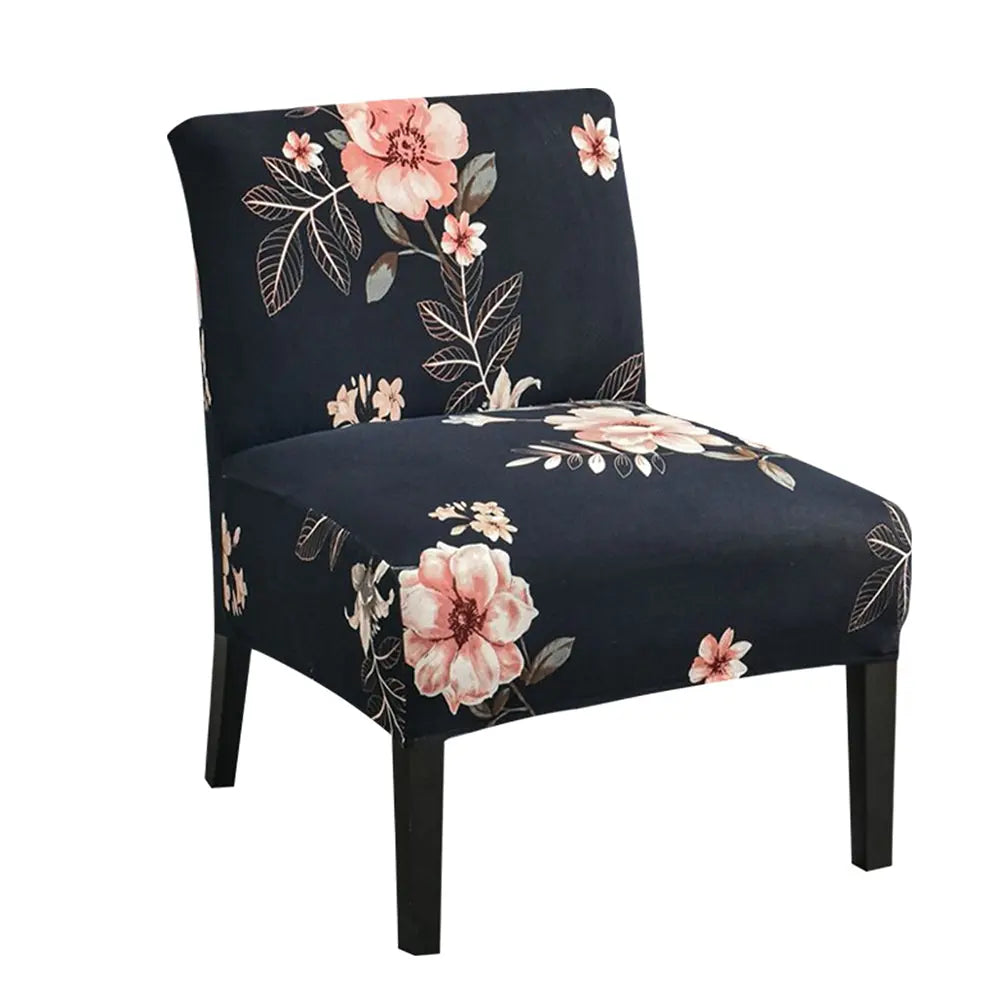 Floral Accent Armless Chair Cover Removable Printing Slipper Chair Cover Top Level Crfatop %sku%