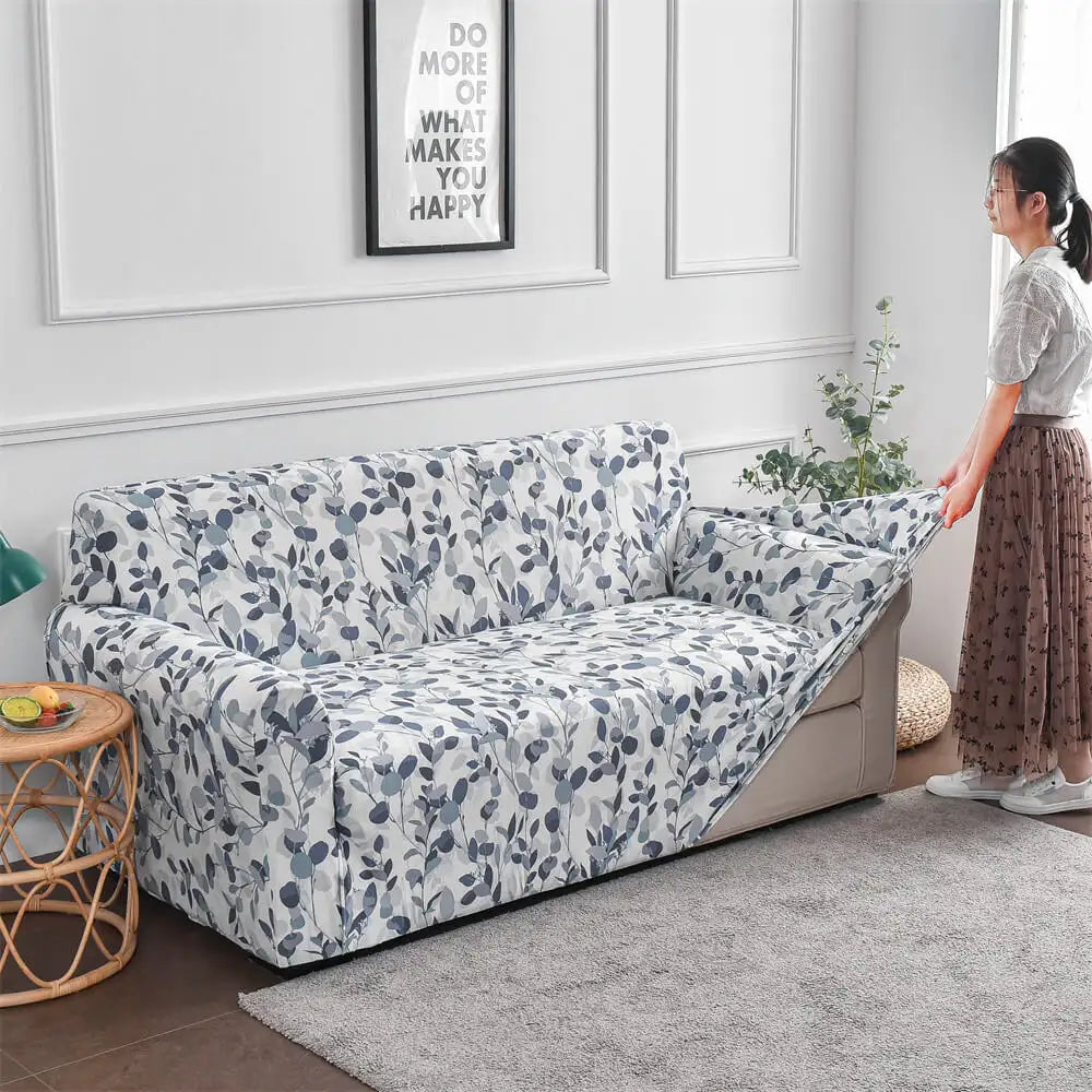 Floral Cushion Sofa Slipcover Non Skid Foam & Elastic Bottom Couch Cover Crfatop %sku%