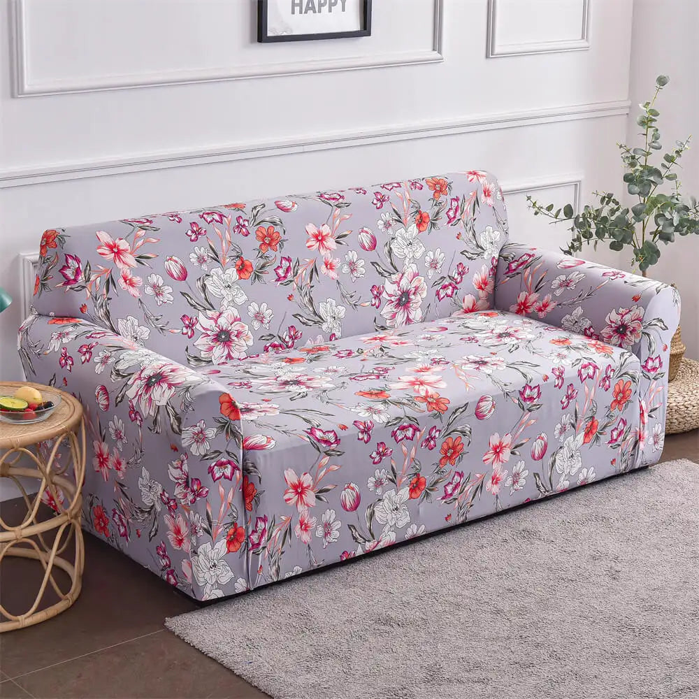 Floral Cushion Sofa Slipcover Non Skid Foam & Elastic Bottom Couch Cover Crfatop %sku%