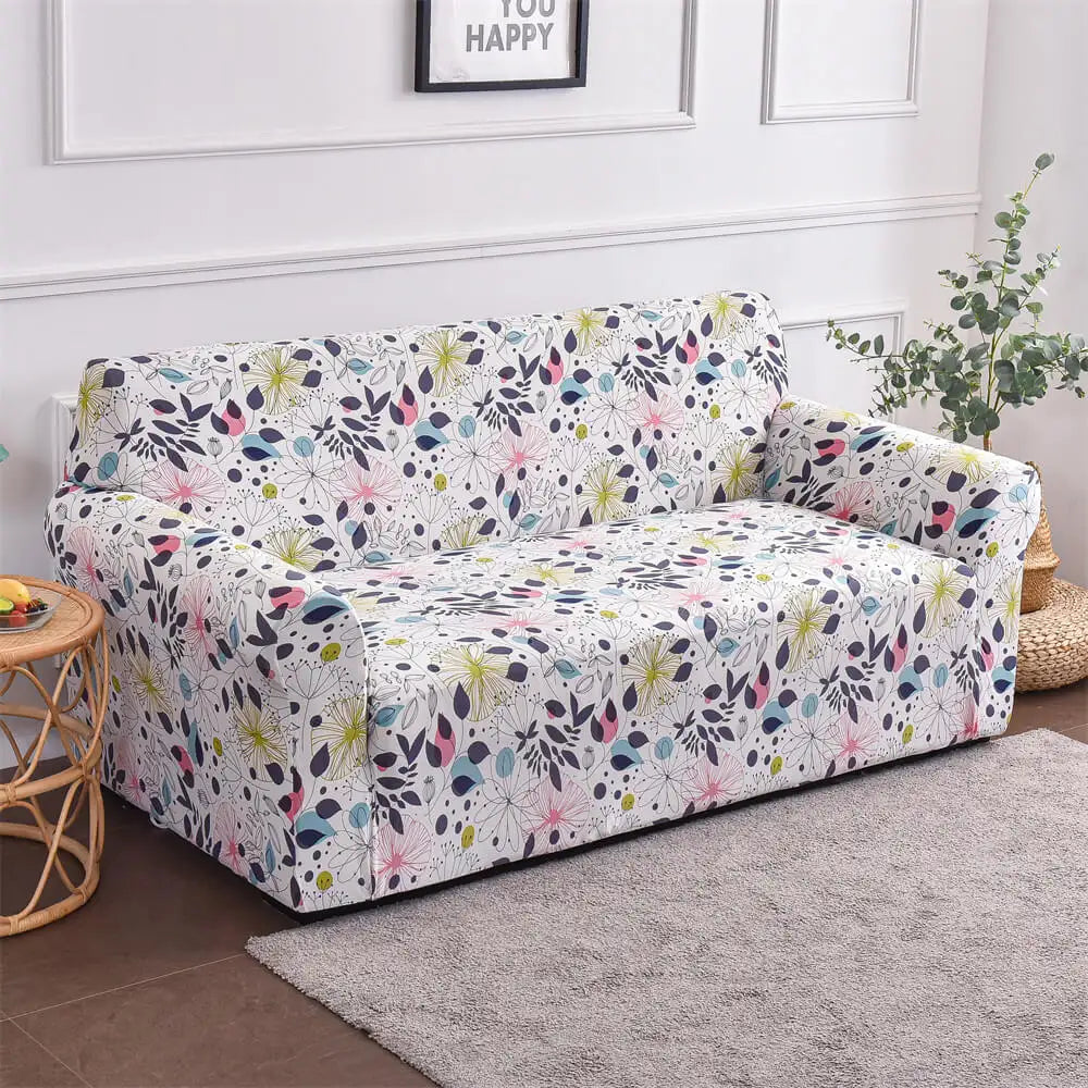 Floral Cushion Sofa Slipcover Elastic Bottom Couch Cover - Crfatop