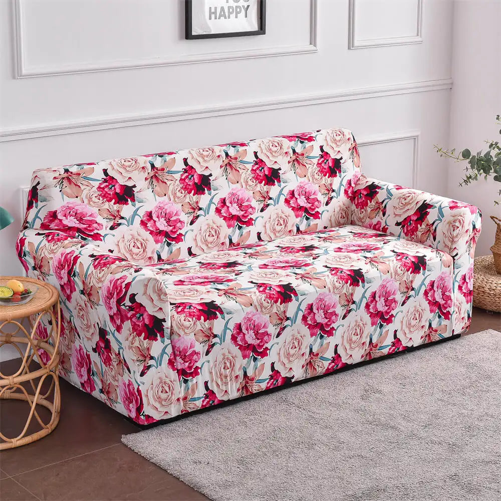 Floral Cushion Sofa Slipcover Non Skid Foam & Elastic Bottom Couch Cover Crfatop %sku%