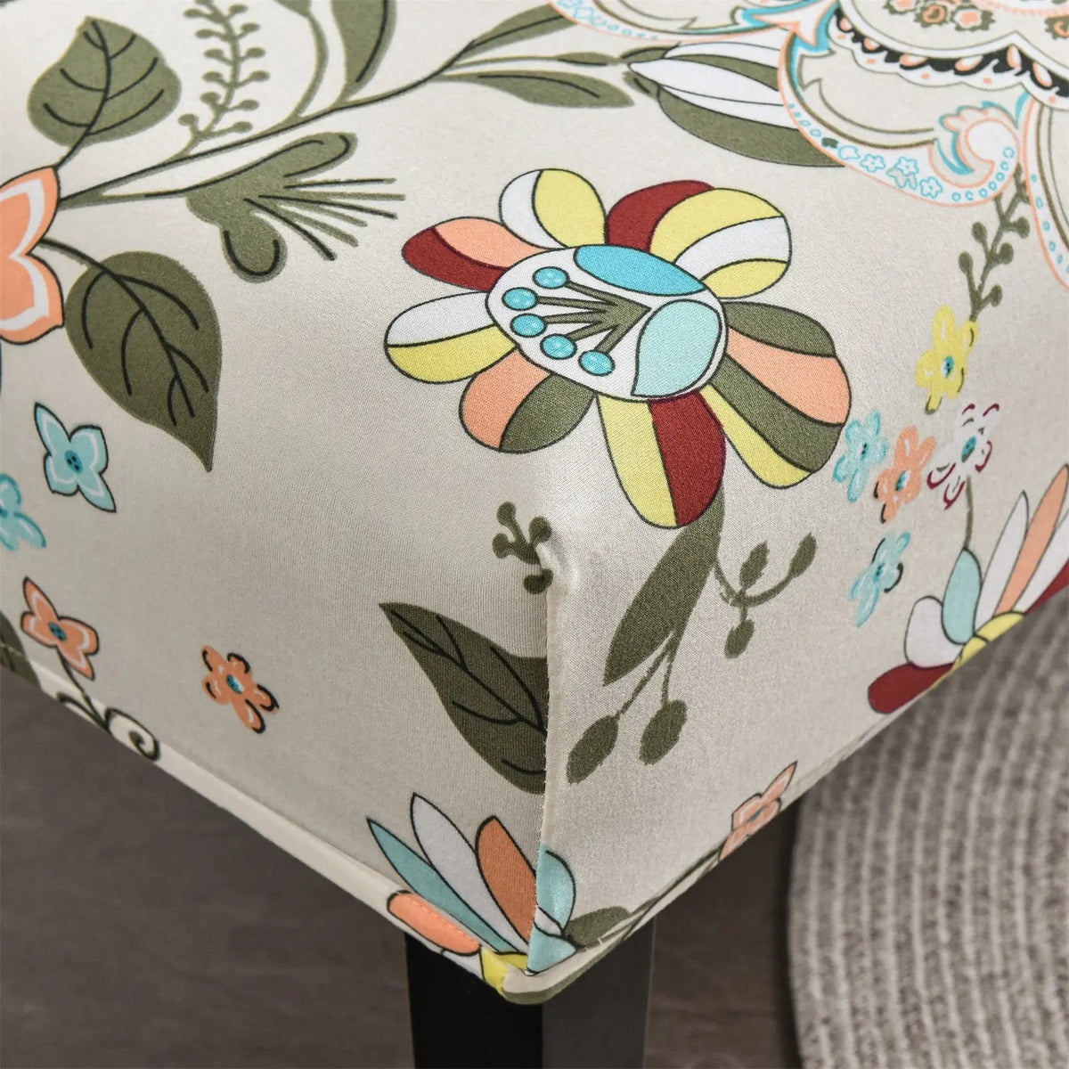 Floral Plus Size Dining Bench Cover Soft Washable Bench Ottaman Cover Slipcover BC0015 Crfatop %sku%