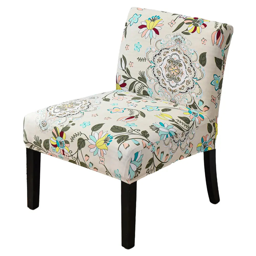 Floral Printed Armless Chair Cover Slipcover Modern Accent Stretch Chair Covers Elastic Couch Protector Cover Crfatop %sku%