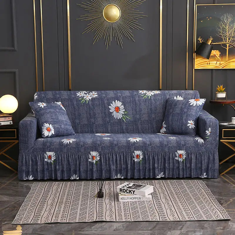 Floral Printed Sofa Cover Stretch  Couch Slipcovers with Skirt Design Crfatop %sku%