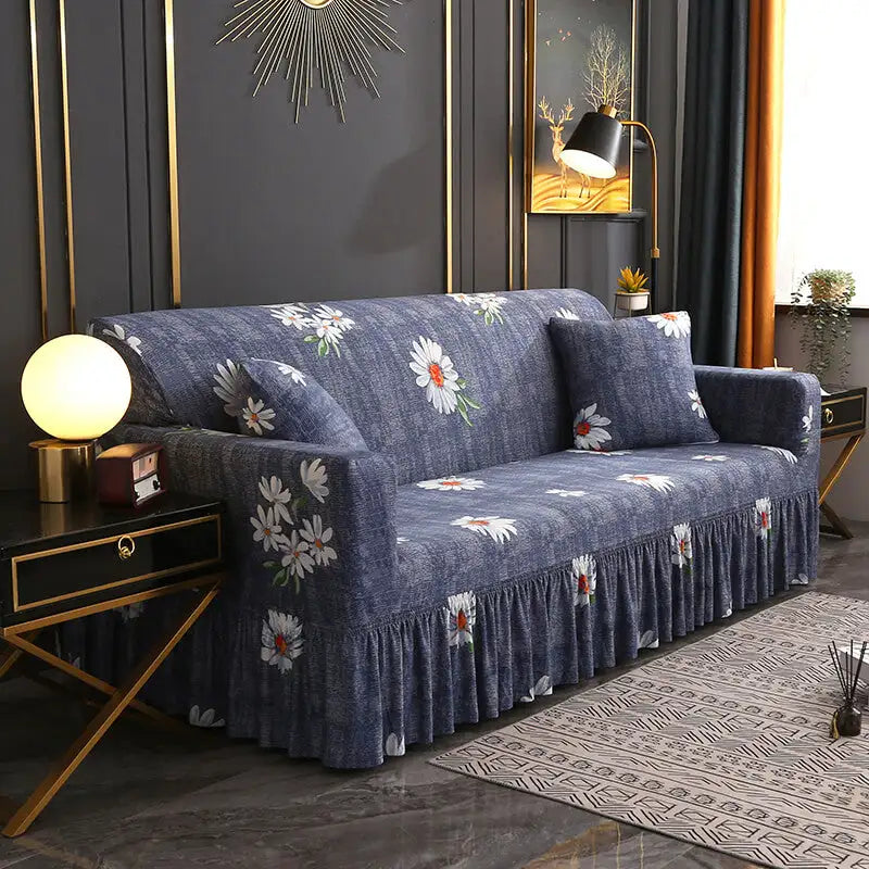 Floral Printed Sofa Cover Stretch  Couch Slipcovers with Skirt Design Crfatop %sku%