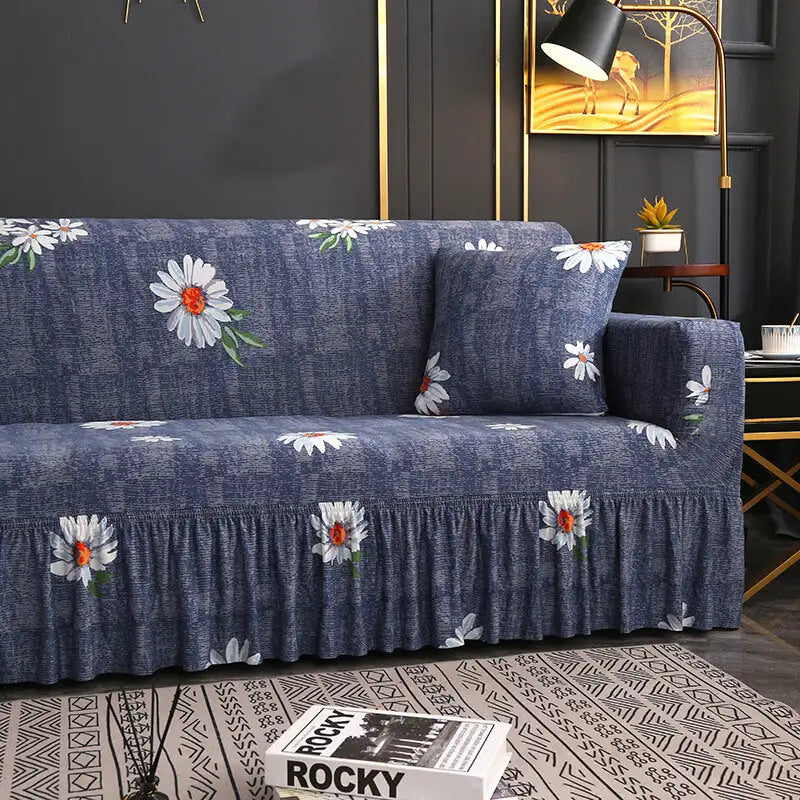 Floral Printed Sofa Cover Stretch  Couch Slipcovers with Skirt Design Crfatop %sku%