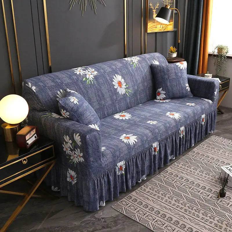 Floral Printed Sofa Cover Stretch  Couch Slipcovers with Skirt Design Crfatop %sku%