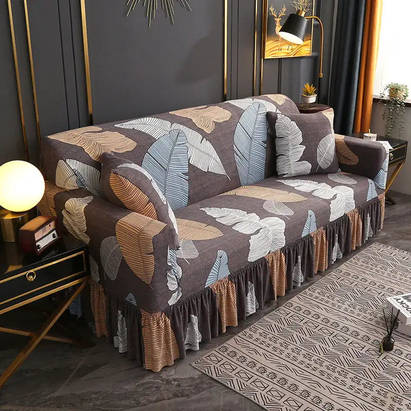 Floral Printed Sofa Cover Stretch  Couch Slipcovers with Skirt Design Crfatop %sku%