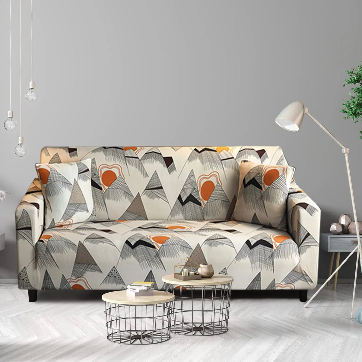 Full Size Futon Cover One-piece Sofa Bed Slipcover without Arms Crfatop %sku%