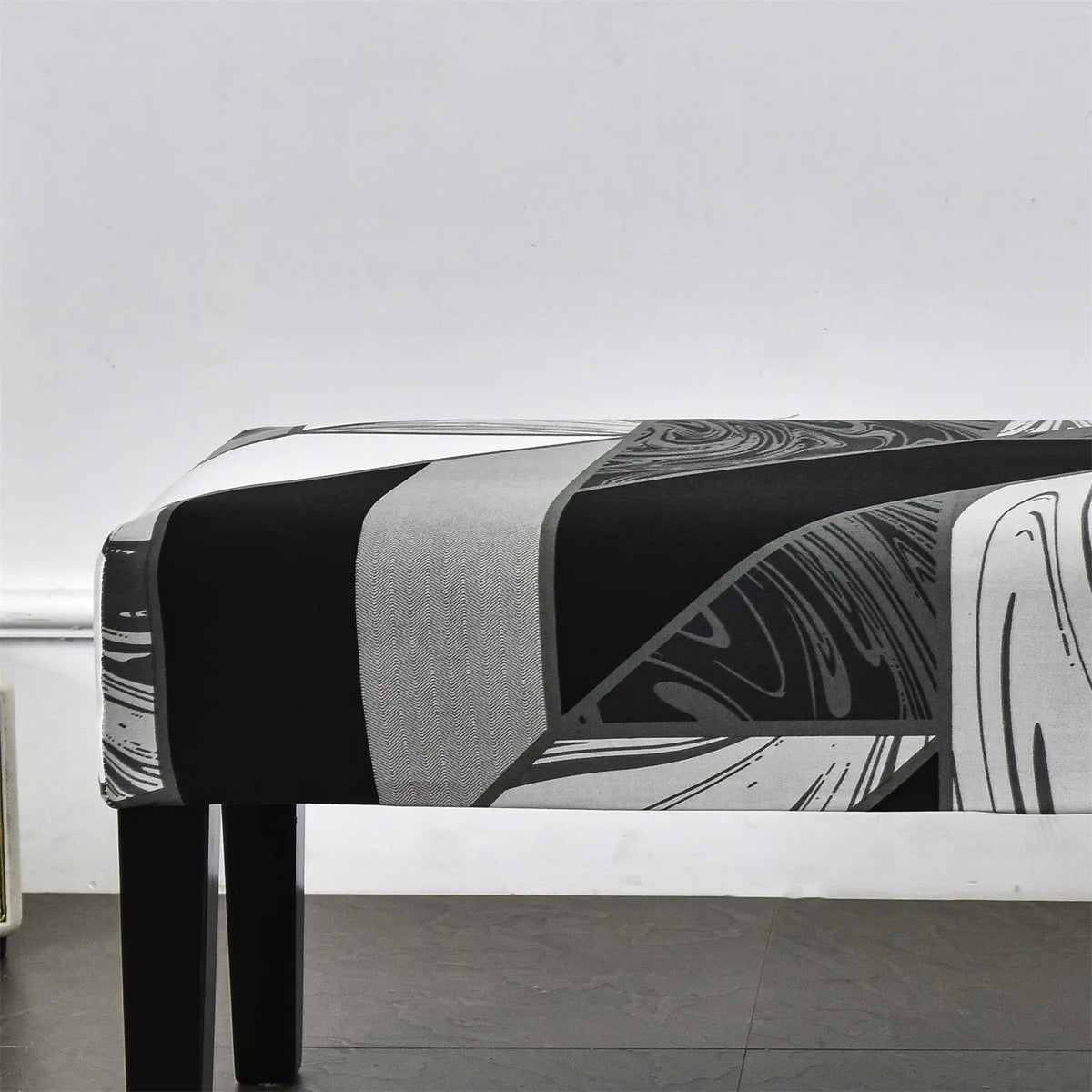 Graphic Print Stretchy Bench Slipcover Durable One Size Dining Bench Cover for Living Room Eco-Ancheng %sku%