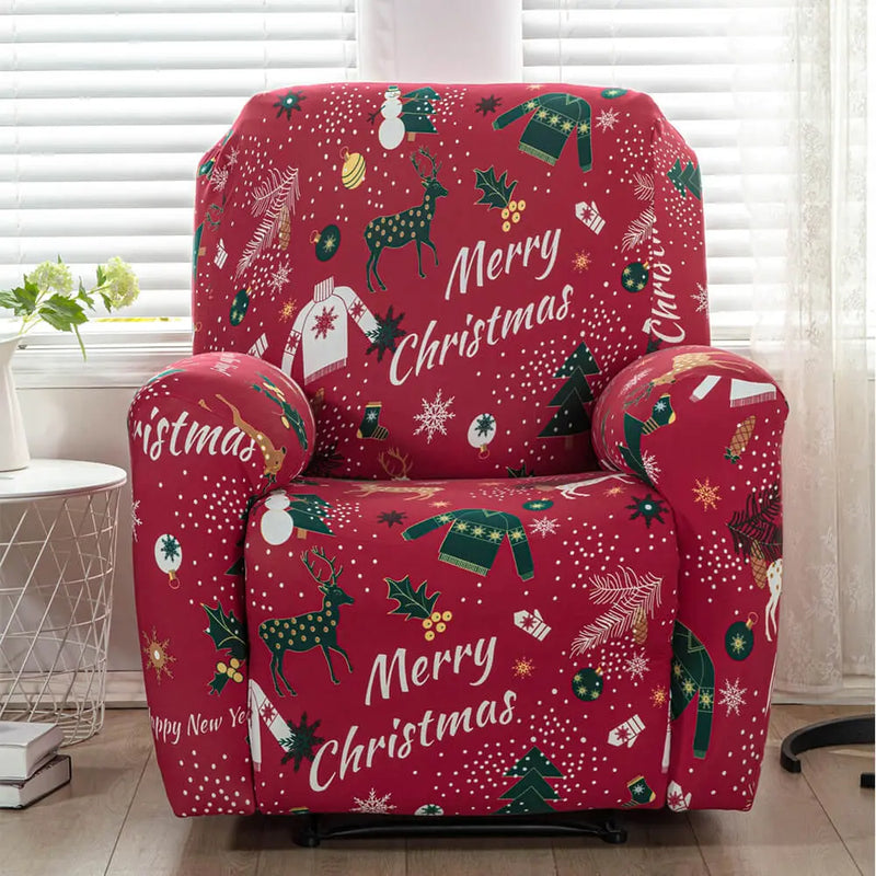 High Stretch Recliner Couch Slipcover 4 Pieces Chair Cover for Christmas Crfatop %sku%