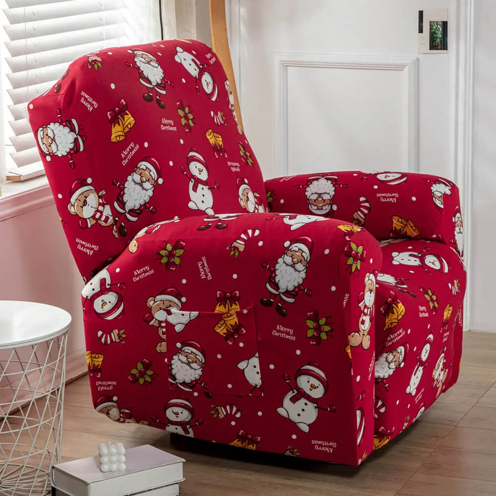 High Stretch Recliner Couch Slipcover 4 Pieces Chair Cover for Christmas Crfatop %sku%