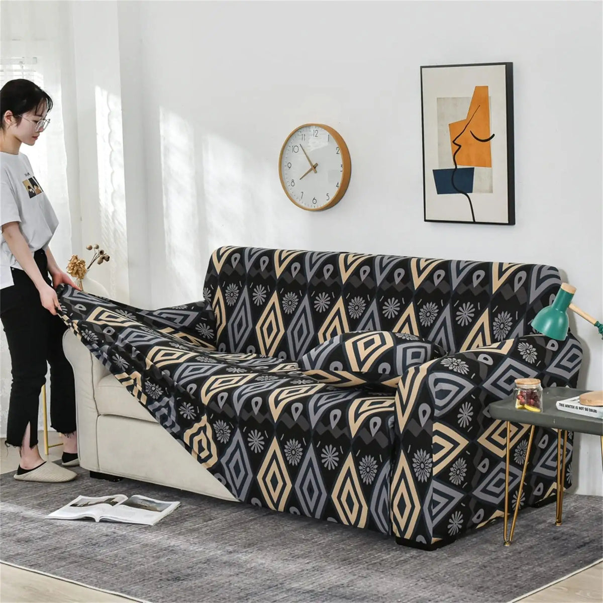 Jacquard Sofa Slipcover Waterproof Loveseat Couch Cover Crfatop %sku%