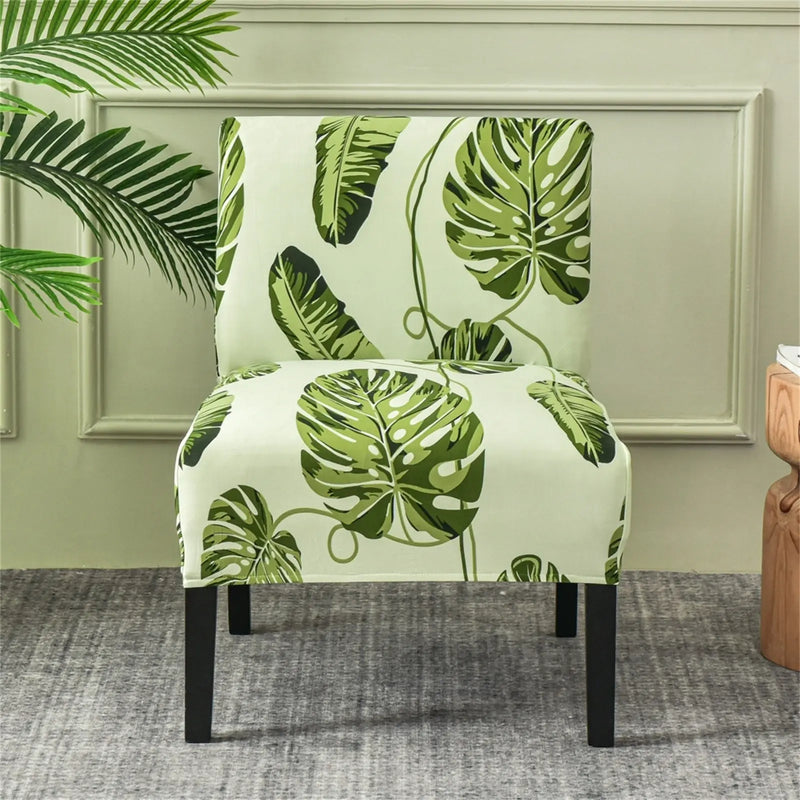 Leaves Printing Armless Accent Cover Wingback Slipcover Furniture Protector Covers Top Level Crfatop %sku%