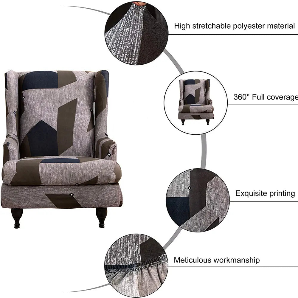 Oversized Grid Sofa Cover Modern Decorative Wingback Cover Furniture Protector Top Level Crfatop %sku%