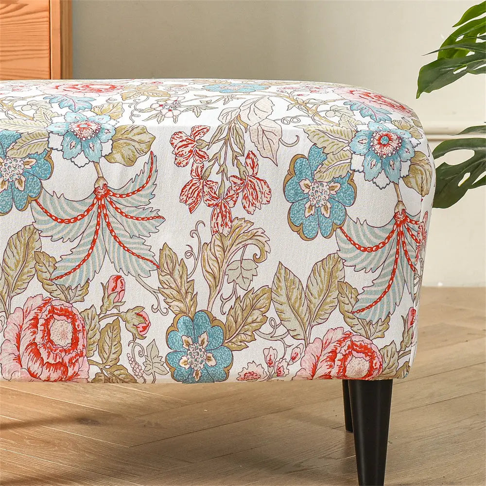 Oversized Ottoman Slipcovers Removable Elastic Rectangle Footstool Protector Top Level Crfatop %sku%