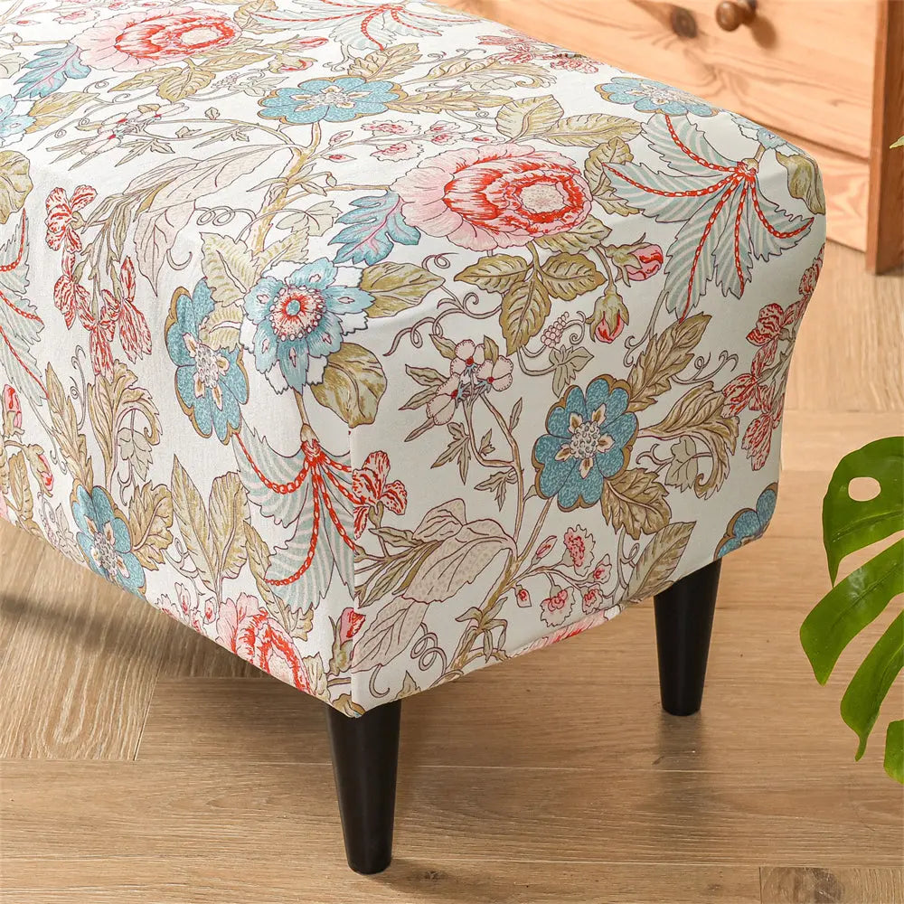 Oversized Ottoman Slipcovers Removable Elastic Rectangle Footstool Protector Top Level Crfatop %sku%