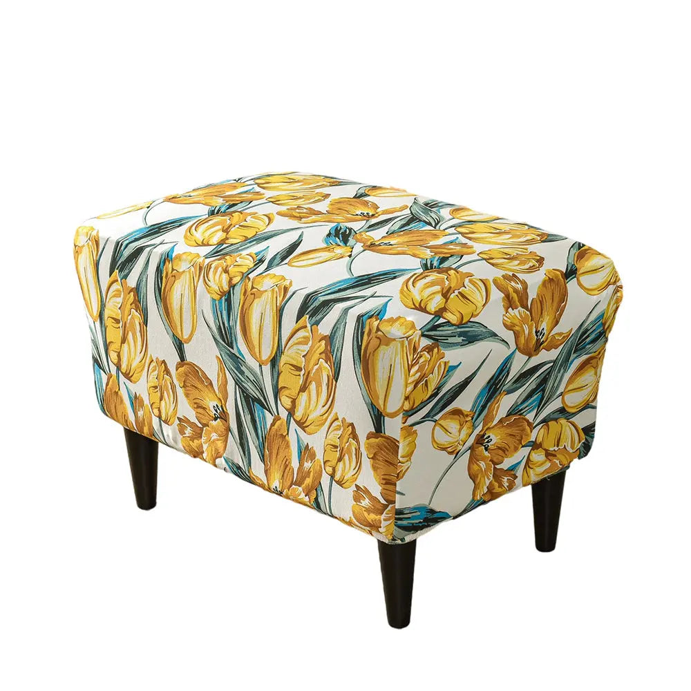 Oversized Ottoman Slipcovers Removable Elastic Rectangle Footstool Protector Top Level Crfatop %sku%