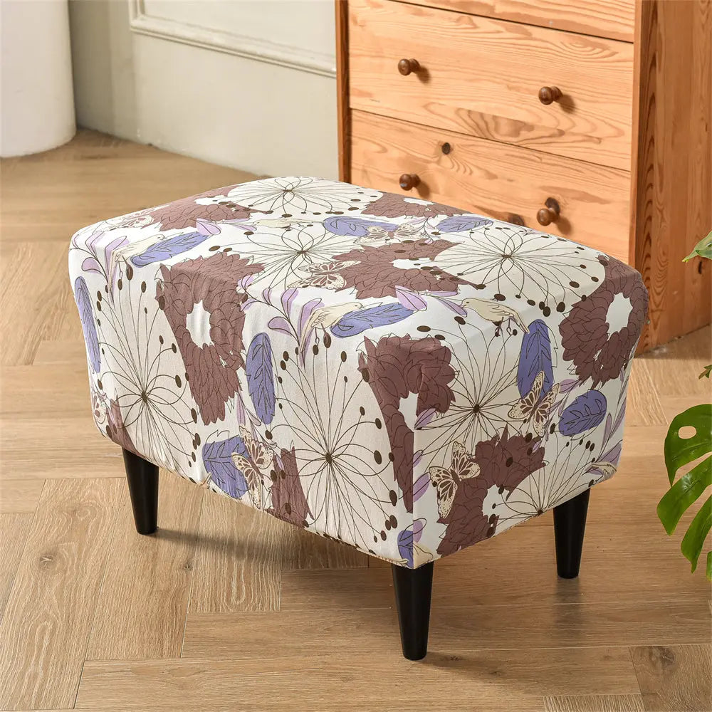 Oversized Ottoman Slipcovers Removable Elastic Rectangle Footstool Protector Top Level Crfatop %sku%